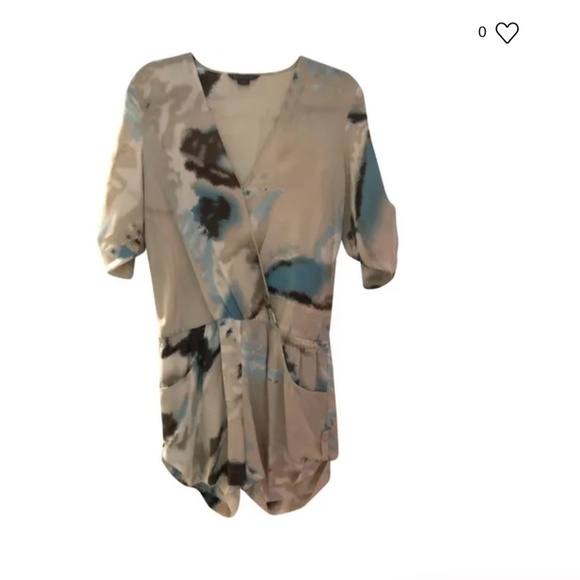 Armani Exchange Limited edition Water Color 100% Silk Romper w/ pockets 4 - Picture 13 of 14
